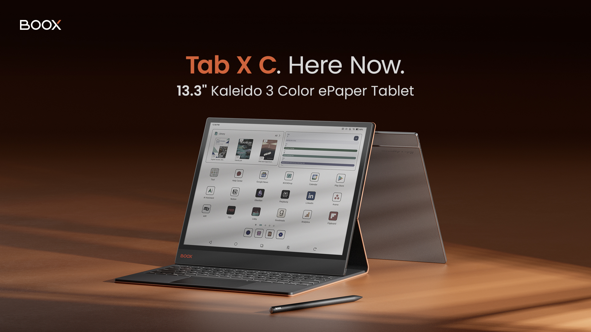 BOOX Tab X C: 13.3-Inch Color E Ink Tablet with Pen Support, 6+