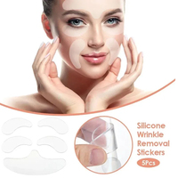 Patchs anti-rides réutilisables en silicone de qualité médicale pour le visage et le front – Traitement lissant et hydratant pour les rides du sourire et le contour des yeux (lot de 5)