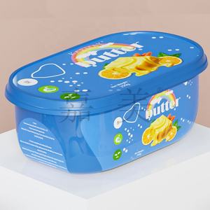 250g de plástico Oval Blue Butterry Spread Container Cajas de mantequilla Caja de embalaje de mantequilla con tapa Contenedor IML - Product Image 6