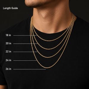 Wholesale Jewelry 3mm 4mm 6mm 18K Gold Plated Stainless Steel Twisted <b>Rope</b> Wedding Gift Necklace Men's <b>Chains</b> - Product Image 1
