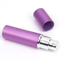 Flacon vaporisateur de parfum portable en aluminium de 10 ml, finition mate, rechargeable, format voyage, avec col en verre