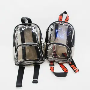 Cute transparent backpack tpu clear bags,large clear vinyl pvc transparent school bag waterproof for girls