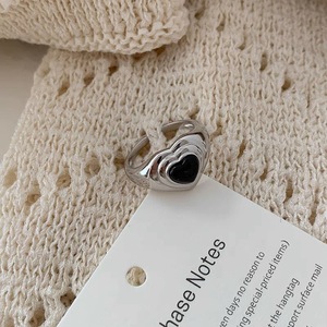 Heart Shaped Agate <b>Open</b> <b>Ring</b> S925 Sterling Silver Women's Everyday Wear Jewelry - Product Image 3
