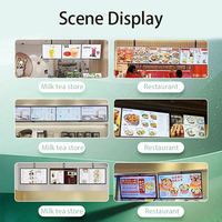 Tableau de menu numérique LCD suspendu de 15.6 pouces avec affichage d'animation pour une utilisation en intérieur Restaurants magasins de détail Wayfinding Education