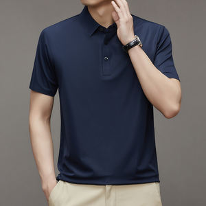 Chemise POLO à séchage rapide pour homme, T-shirt d'été en soie de glace à manches courtes et à revers de golf, confortable et respirant, nouveau - Product Image 1