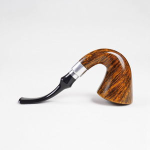 Briar Wood Smoking Pipe Bent Type With Aluminum Rings Handcrafted Traditional Style Tobacco Pipe For Personal Gift - Product Image 3