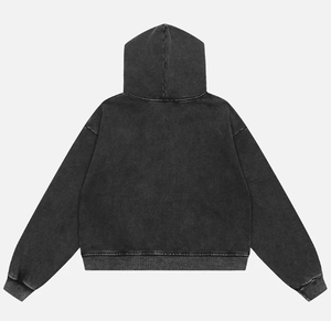 <span class=keywords><strong>Felpa</strong></span> <span class=keywords><strong>con</strong></span> Cappuccio <span class=keywords><strong>Nera</strong></span> da <span class=keywords><strong>Uomo</strong></span> <span class=keywords><strong>con</strong></span> <span class=keywords><strong>Zip</strong></span>, Stile Streetwear, Effetto Acid Wash, Tessuto Pesante, Prezzo di Fabbrica, Vendita all'Ingrosso - Product Image 2