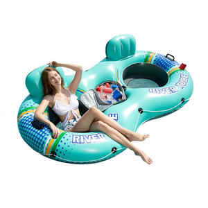 Cercle flottant gonflable double pour <span class=keywords><strong>piscine</strong></span>, avec dossier inclinable en maille, en PVC, pour protection de l'environnement, personnalisé pour l'exportation - Product Image 4