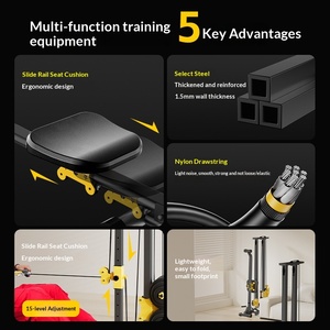 Équipement de fitness haut de gamme pour usage domestique, haltères pour brûler les graisses, entraîneur multifonctionnel intégré, machine à ramer à traction arrière - Product Image 4