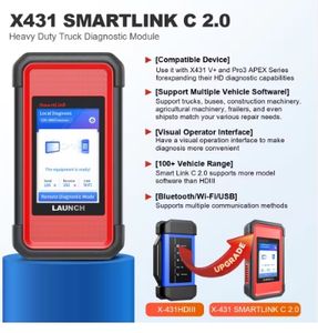 جهاز فحص السيارة Advanced Launch X-431 V+SmartLink HD العالمي x431 للأعمال الثقيلة فائق الدقة HD3 أداة تشخيص أعطال شاحنات بتحكم فائق عن بعد - Product Image 5