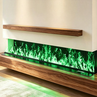Cheminée électronique encastrée LUXUAN à atomisation 3D, effet vapeur d'eau, taille personnalisée, sans flamme ni chaleur, pour la décoration des restaurants et des halls d'entrée