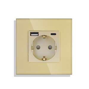 Tawoia 2.4A <span class=keywords><strong>USB</strong></span> Ổ cắm điện Khung kính pha lê Cổng sạc kép với 16A EU ổ cắm - Product Image 3