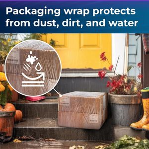 <b>Stretch</b> <b>Wrap</b> <b>Stretch</b> Film, Industrial Strength Clear Plastic <b>Wrap</b> with Handles for Pallet Wrapping Shipping Moving - Product Image 6