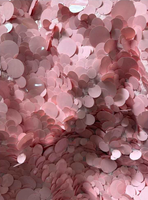Nouveau tissu en tulle à sequins multicolores 18+40mm pour robe de mariée, robe de soirée, vêtements de créateur