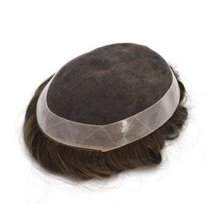LONGFOR – Système capillaire en PU avec base en dentelle indienne, cheveux Remy de haute qualité pour hommes, lisses, avec dentelle tout autour – Fournisseur de premier plan - Product Image 5