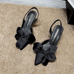 Nuevas Sandalias de Tacón Alto con Punta en Pico y Lazo de Satén para Mujer, Sandalias de Fiesta de Alta Calidad - Product Image 5