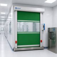 Porte rapide à brosse isolante robuste pour entrepôt, porte automatique électrique en PVC à enroulement rapide pour passage logistique industriel