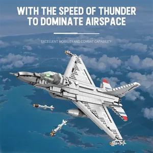 Bloques de Construcción del Avión de Combate F-16 Fighting Falcon, 1427 Piezas, Modelo de Avión Militar Estadounidense, Ladrillos de Juguete para Decoración de Escritorio, Regalos Navideños para Niños - Product Image 2