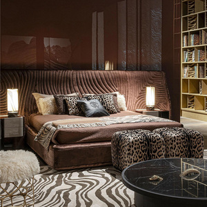 इतालवी माइनीज लाइट लक्जरी कपड़े व्यापक-स्क्रीन डबल बिस्तर रचनात्मक विला मास्टर बेडरूम उच्च अंत डिजाइन शादी बिस्तर - Product Image 3