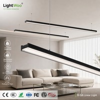 Lámpara Lineal LED Comercial de Alta Eficiencia Lumínica, Moderna, para Interiores de Oficina, de Aluminio, Enlazable, Regulable