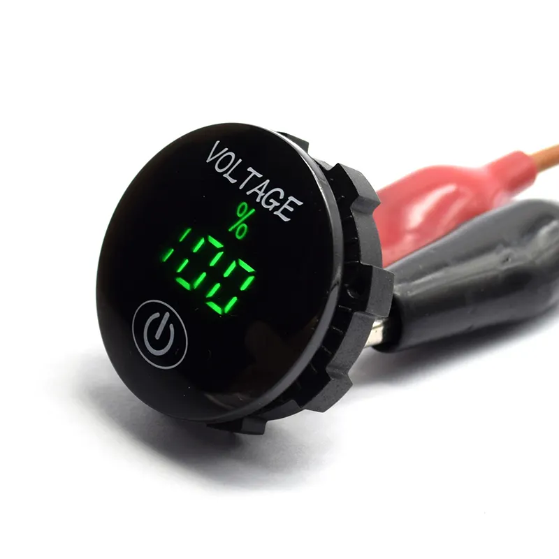 DC 5V-48V LED Panel Digital Car Voltage Meter Motorcycle Battery Capacity Display Voltmeter with Touch ON/OFF Switch