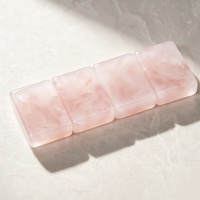 Jeu de Mahjong en Résine Rose Pêche – Tuiles Sculptées de Qualité Supérieure – Jeu de Société pour Divertissement et Fêtes