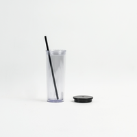 Gobelet isotherme transparent en acrylique à double paroi de 24 oz, style boule à neige, avec trou au fond, pour boissons chaudes et froides, idéal pour la rentrée scolaire des enfants