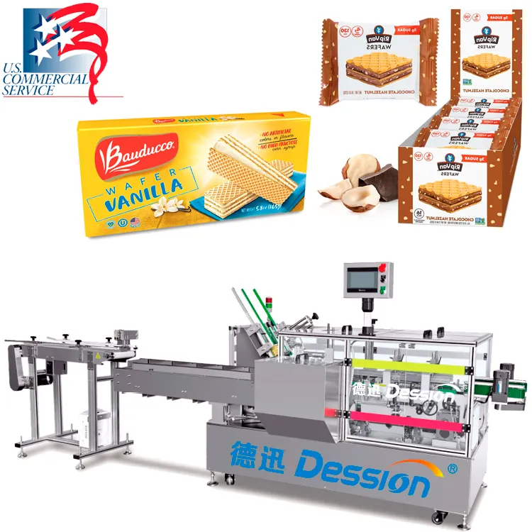 Máquina de embalaje de caja de cartón de pan de panadería completamente automática, máquina de embalaje de Caja de galletas de postres, máquina de embalaje de cartón de galletas