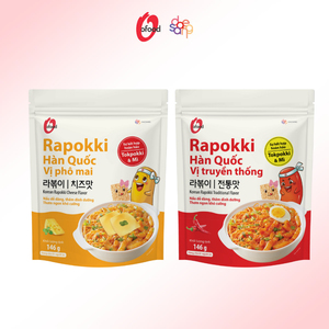 Venta al por mayor B2B para exportación O'Food Rapokki Coreano Instantáneo con Queso 146g, Pastel de Arroz con Sabor a Queso Cremoso y Ramen - Product Image 1