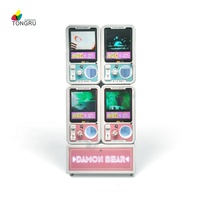 Özel pembe kapsül Gachapon otomat çocuklar jetonla çalışan Gachapon otomat Video oyuncak kapsül otomat