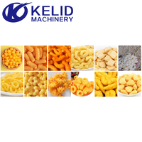 Ligne de production complète de snacks de maïs soufflé automatique, grande capacité, efficace, avec formes et saveurs personnalisées