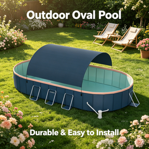 <span class=keywords><strong>Piscine</strong></span> pliante de 300 cm <span class=keywords><strong>avec</strong></span> auvent solaire, <span class=keywords><strong>piscine</strong></span> ovale hors sol non gonflable pour la famille, jardin, extérieur - Product Image 1