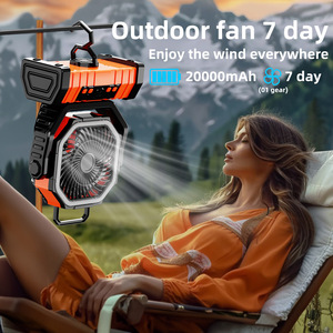 OEM Portable USB Camping <b>Fan</b> Rechargeable Outdoor Tent <b>Fan</b> with LED Light Hanging <b>Standing</b> Strong Wind Battery Operated <b>Fan</b> - Product Image 3