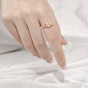 Anillo de Plata de Ley 925 Chapado en Oro de 14K con Engaste de Bisel Hecho a Mano, con Piedra Preciosa de Moda, Diamante, Jade, Cristal Rubio, Anillo de la Suerte - Product Image 5