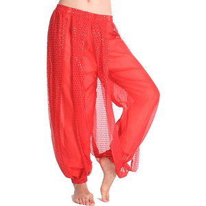 Pantalones Bombachos de Danza del Vientre de Chifón, Pantalones Árabes de Halloween con Lentejuelas Brillantes, Pantalones de Fantasía <span class=keywords><strong>para</strong></span> Bailarinas - Product Image 5