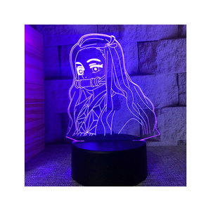 Lámpara Led de acrílico para dormitorio, luz de mesa 3d de Anime, Demon Slayer, bonito Kamen Nidouzi, regalo de cumpleaños decorativo, novedad - Product Image 1