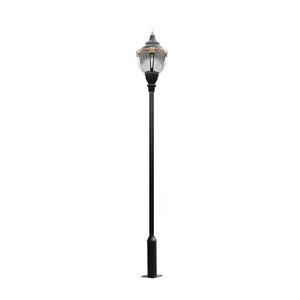 Lampadaire de jardin extérieur en fer, LED, détecteur de mouvement, solaire, blanc chaud, abat-jour en verre, IP66, AC 220V, 2700K, garantie 10 ans - Product Image 1