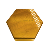 Luxe Eid Mubarak cadeaudoos, hoogwaardige houten verpakking, hexagonale vorm voor gedroogd fruit en snoep, OEM aangepaste logo.