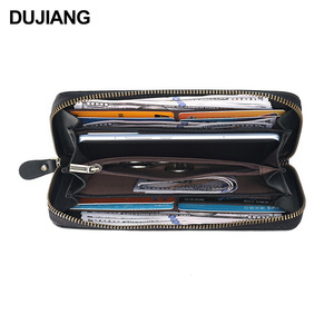 Dujiang <b>Men's</b> Genuine Leather <b>Wallet</b> Long Zipper Dragon Pattern Large Capacity Clutch Bag <b>For</b> Everyday Use - Product Image 4