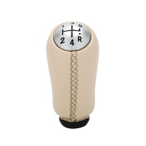 Pomo de Palanca de Cambios Renault, Cuero Beige Mate, Ergonómico, Accesorio de Modificación para Auto - Product Image 2