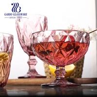 Gobelet à vin en verre violet de haute qualité, couleur unie, 300 ml, fabriqué à la machine, verre épais vintage, verrerie à motif diamant