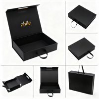 Boîte cadeau magnétique pliable personnalisée avec ruban en satin et logo en feuille d'or pour l'emballage de demande en mariage pour une demoiselle d'honneur