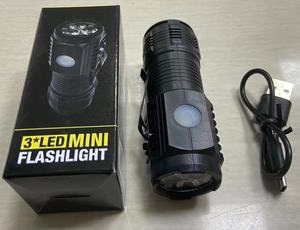 3LED Mini Đèn pin sạc EDC Torch không thấm nước đi bộ đường dài cắm trại Đèn pin cầm tay với bút clip và đuôi nam châm - Product Image 2