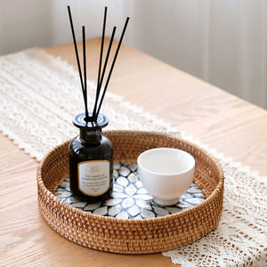 Bandeja de Servicio Decorativa Wintop Hecha a Mano de Ratán Natural, Ecológica, Duradera, para el Hogar, Catering y Almacenamiento, Venta al Por Mayor - Product Image 3