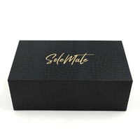 Luxury Black Crocodile Texture Gift Box with Custom Gold Foil Logo | Premium <strong>Packaging</strong> for Footwear & Luxury Goods