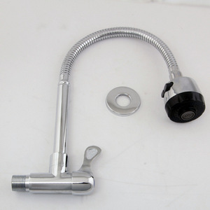 Grifo de cocina Crane Crown de montaje en pared, de agua fría, entrada de 20 mm, fácil instalación para fregadero, balcón, lavandería - Product Image 1