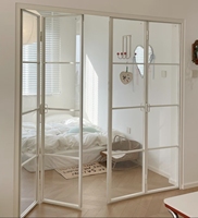 Porte en verre pliable moderne de qualité supérieure en aluminium, isolation thermique, étanche, verre trempé personnalisé pour chambre à coucher et salle de bain