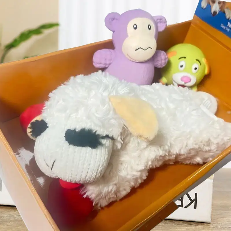 Kéo nhồi tùy chỉnh lambchop kêu cót két sang trọng con chó nhai đồ chơi