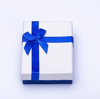 Caja de Joyería Automática con Lazo de Cinta Azul Rey y Papel Texturizado, Inserto de Espuma de Corte Preciso para Collares y Anillos