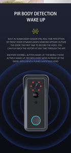<span class=keywords><strong>2022</strong></span> smart wifi sans fil étanche accueil anneau porte cloche avec travail de la caméra avec tuya avec google maison et Alexa 1080P porte caméra - Product Image 4